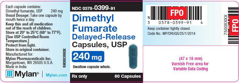 Dimethyl Fumarate Delayed-Release Capsules 240 mg Bottle Label