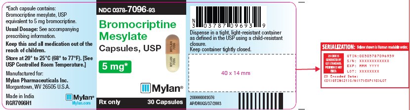 Bromocryptine Mesylate Capsules, USP 5 mg Bottle Label