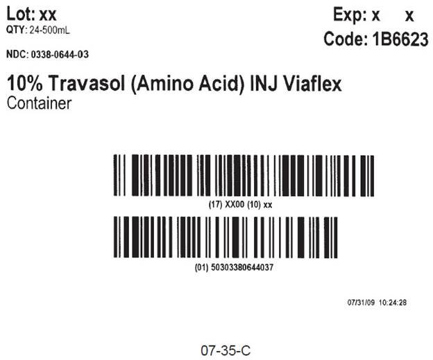 RepresentativeTravasol Carton Label   0338-0644-03