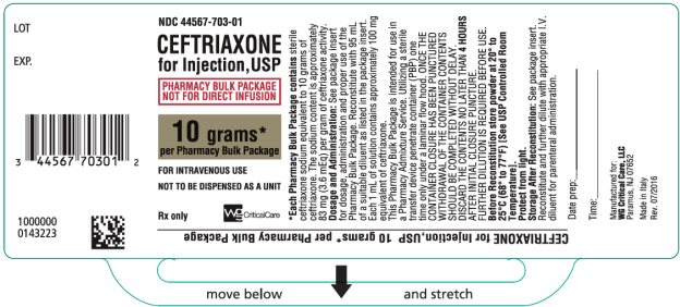 Ceftriaxone for Injection, USP 10 g vial label image