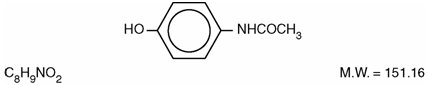 Structural formula of Acetaminophen