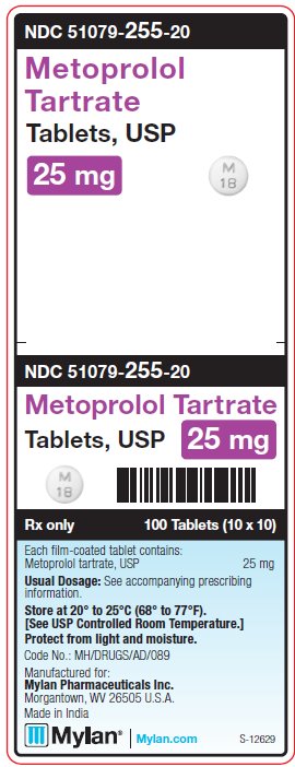 Metoprolol Tartrate 25 mg Tablets Unit Carton Label