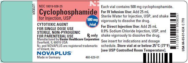 Representative Cyclophosphamide NovaPlus container label NDC 10019-938-25