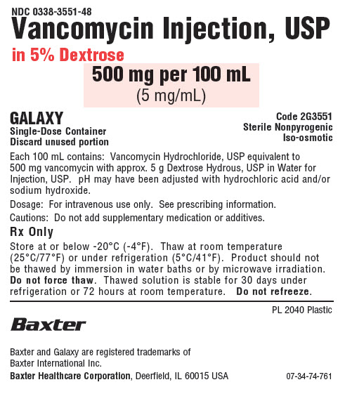 Vancomycin Representative Container Label NDC 0338-3551-48