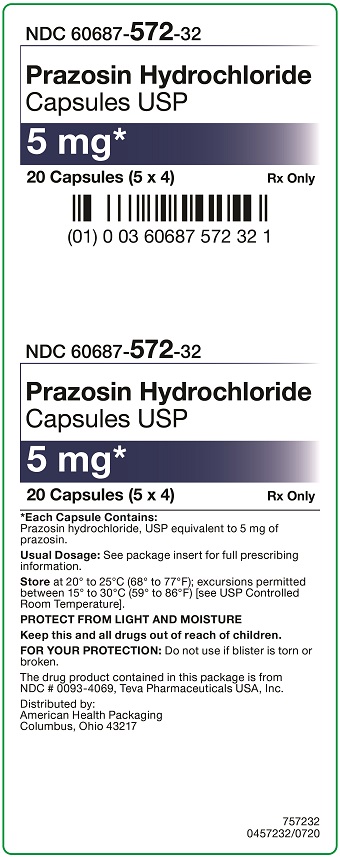 5 mg Prazosin HCl Capsules Carton