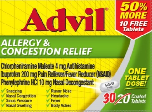Advil Allergy & Congestion Relief 30 ct