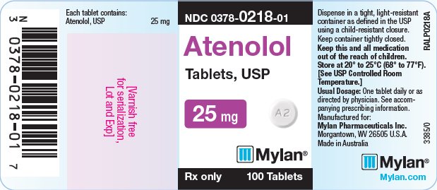 Atenolol Tablets, USP 25 mg Bottle Label