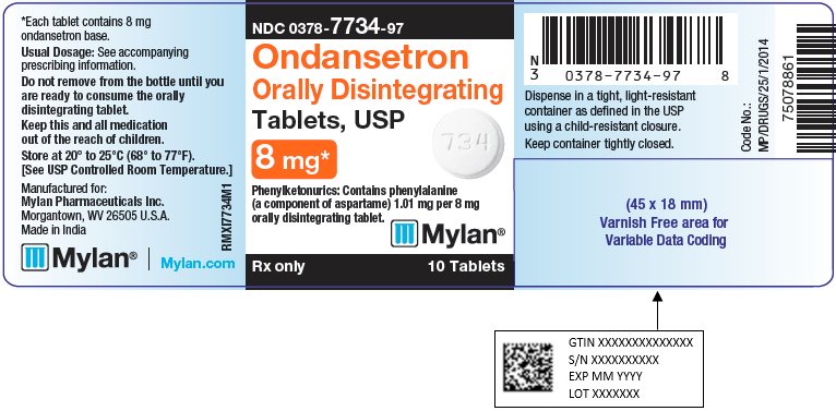 Ondansetron Orally Disintegrating Tablets 8 mg Bottle Label