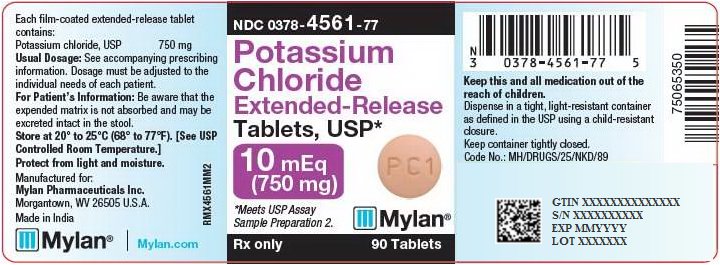 Potassium Chloride Extended-Release Tablets, USP 10mEq Bottle Label