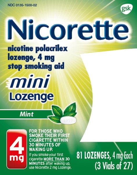 Nicorette Mini Lozenge 4 mg 81 ct carton
