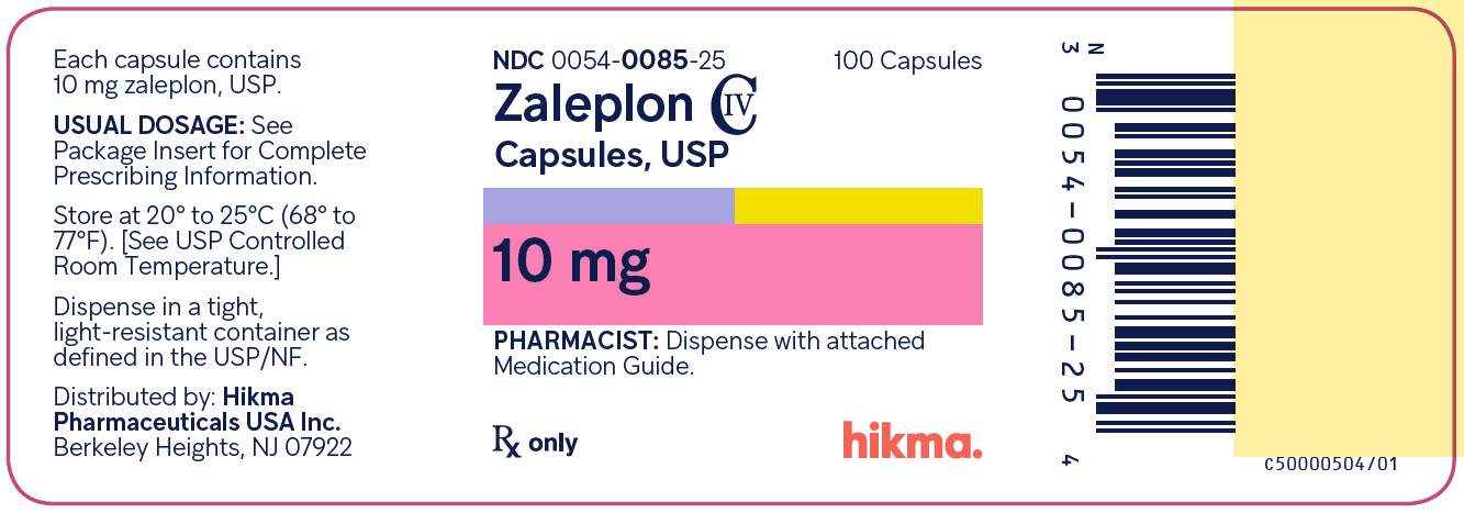 zaleplon caps 10 mg bottle label