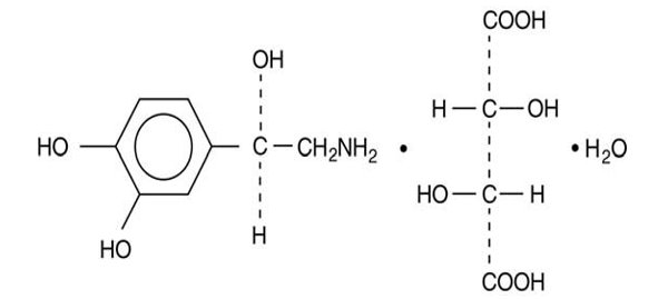 Norepinephrine Bitartrate Structural Formula