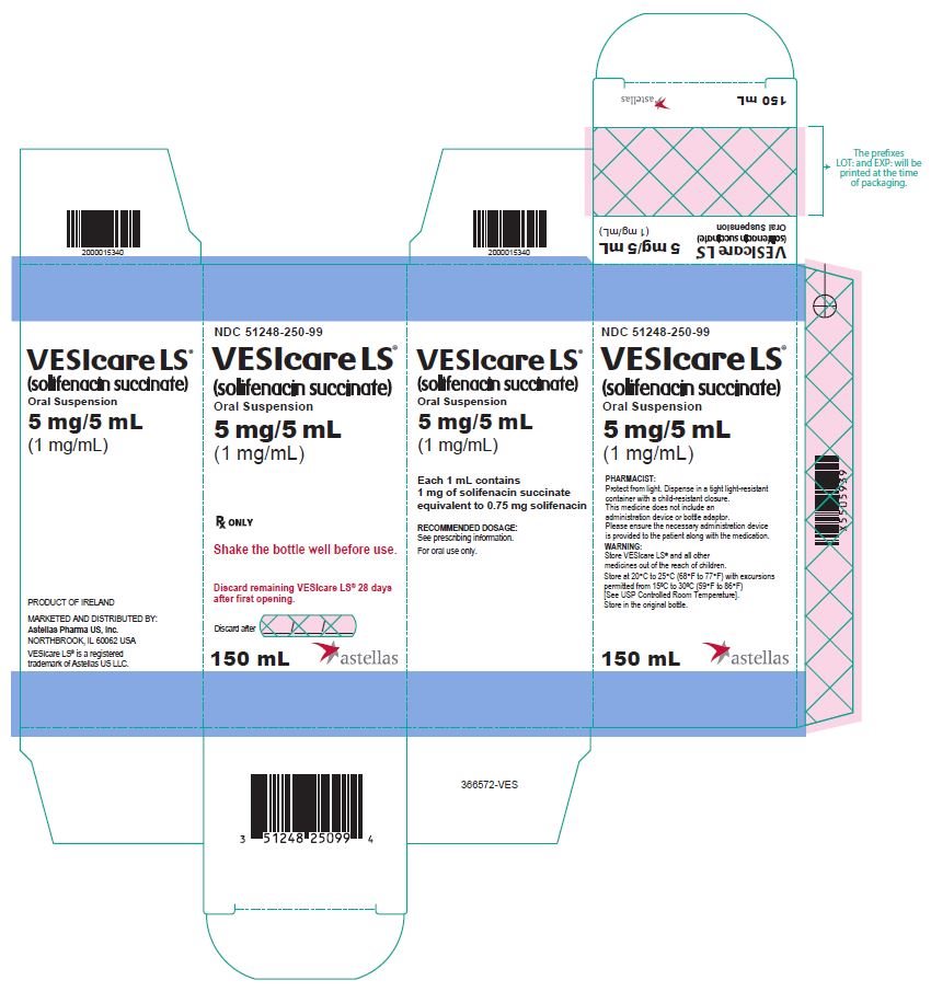 VESIcare LS (solifenacin succinate) Oral Suspension 5 mg/5 mL (1 mg/mL) carton label