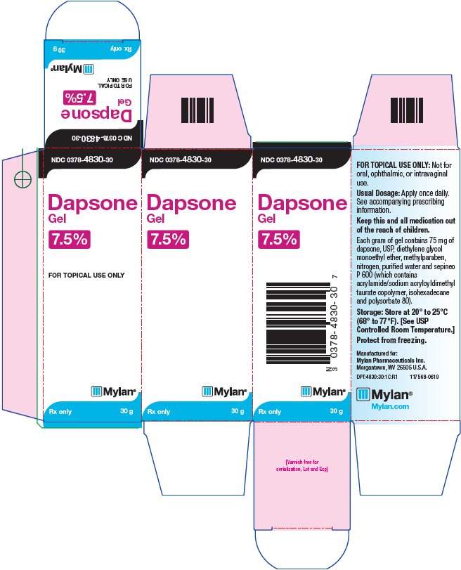 Dapsone Gel 7.5% Carton Label