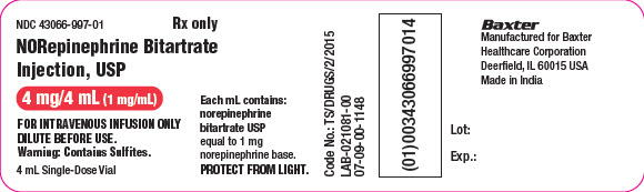 Norepinephrine Representative Container Label   43066-997-01