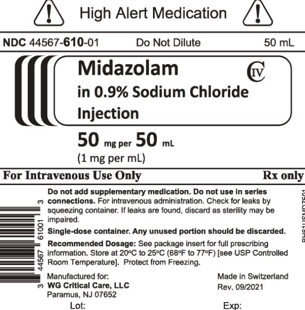 Midazolam in 0.9% Sodium Chloride Injection 50 mg per 50 mL Bag image