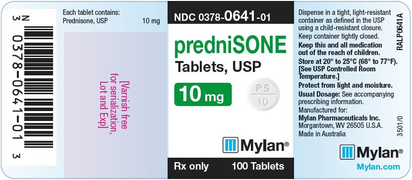 Prednisone Tablets, USP 10  mg Bottle Label