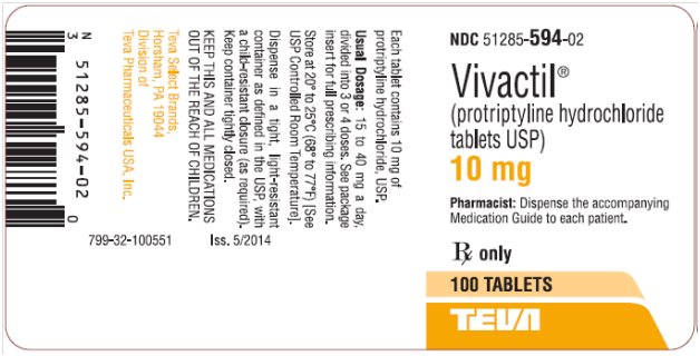 Vivactil® (protriptyline hydrochloride tablets USP) 10 mg 100s Label