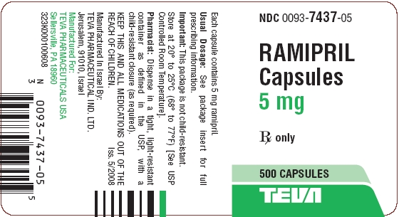 Ramipril Capsules 5 mg, 500s Label