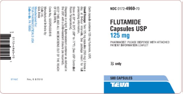 Flutamide Capsules USP 125 mg, 500s Label