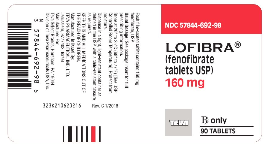 LOFIBRA® (fenofibrate tablets USP) 160 mg 90s Label 