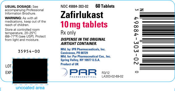 Zafirlukast 10 mg Bottle Label 60 Tablets