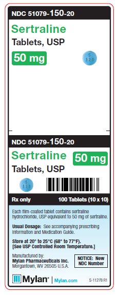 Sertraline 50 mg Tablets Unit Carton Label
