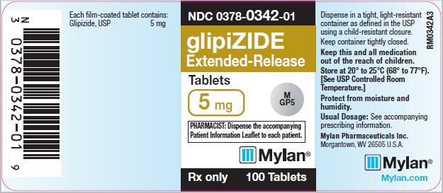 glipiZIDE Extended-Release Tablets 5 mg Bottle Label