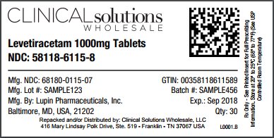 Levetiracetam 1000mg tablet 30 count blister card