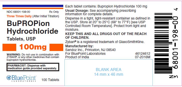 Bupropion 100mg 100 count Label - Product of India