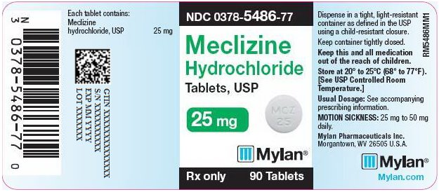 Meclizine Hydrochloride Tablets, USP 25 mg Bottle Label