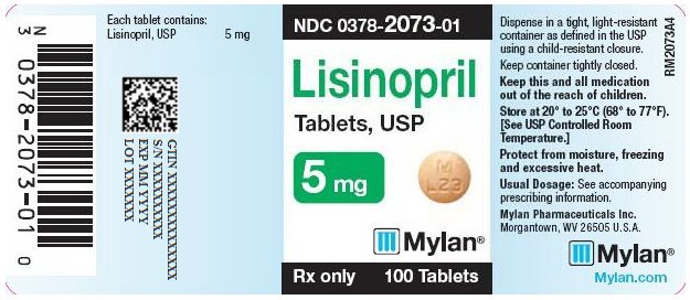 Lisinopril Tablets 5 mg Bottle Label
