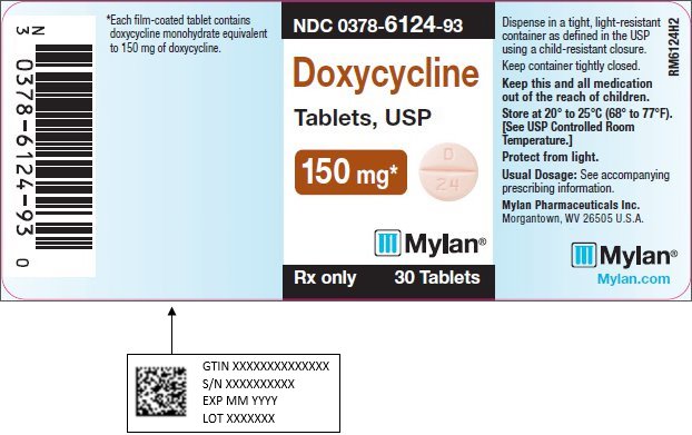 Doxycycline Tablets, USP 150 mg Bottle Label