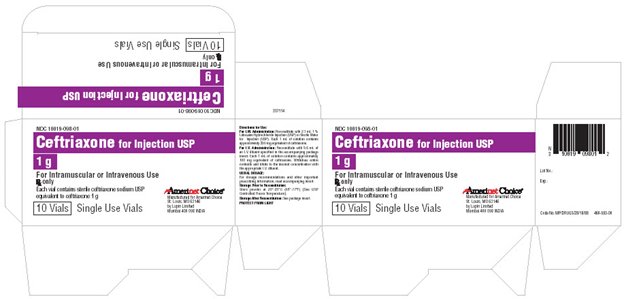 Ceftriaxone Representative Carton Label