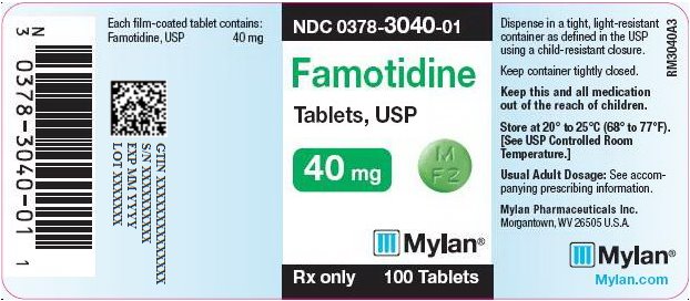 Famotidine Tablets 40 mg Bottle Label