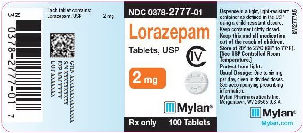 Lorazepam Tablets, USP 2 mg Bottle Label