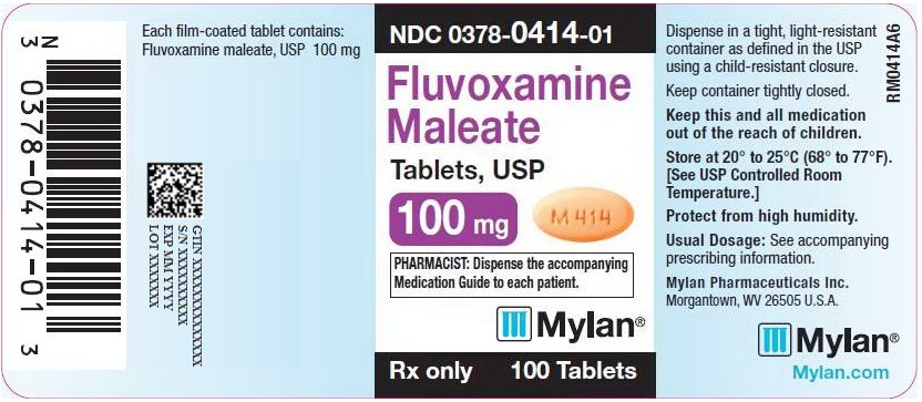 Fluvoxamine Maleate Tablets 100 mg Bottle Label
