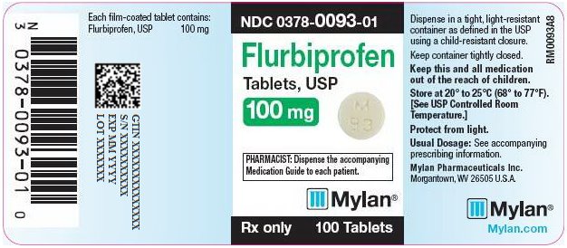 Flurbiprofen Tablets 100 mg Bottle Label
