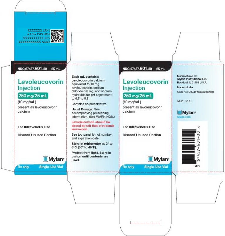 Levoleucovorin Injection 250 mg/25 mL Carton Label