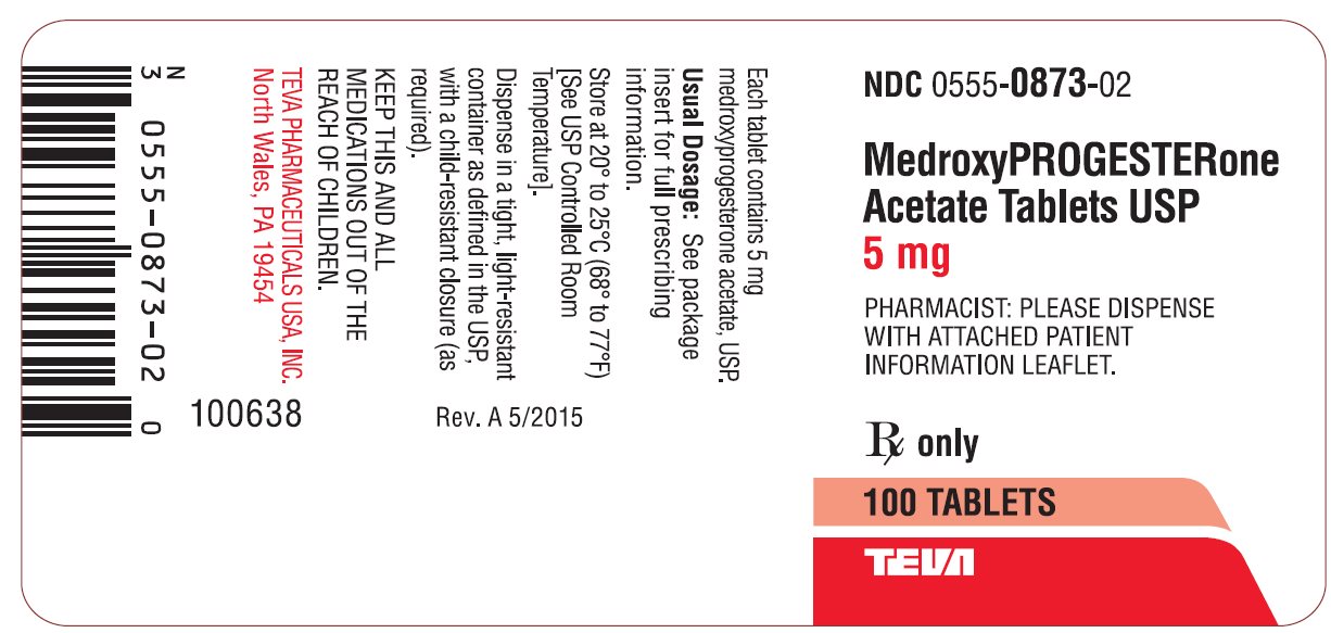Medroxyprogesterone Acetate Tablets USP 5 mg 100s Label 