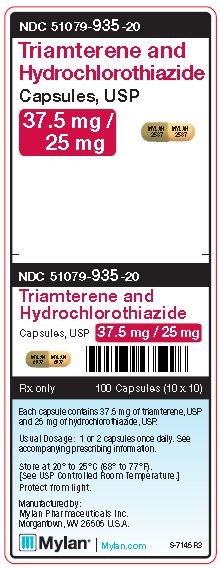 Triamterene and Hydrochlorothiazide 37.5 mg/25 mg Capsules Unit Carton Label
