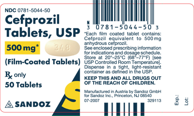 Cefprozil 500 mg Tablet Label