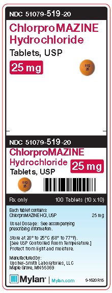 Chlorpromazine Hydrochloride 25 mg Tablets Unit Carton Label