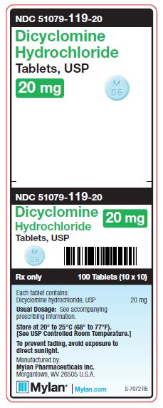 Dicyclomine Hydrochloride 20 mg Tablets Unit Carton Label