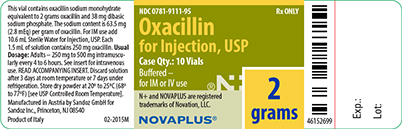 Oxacillin 2 gram Label