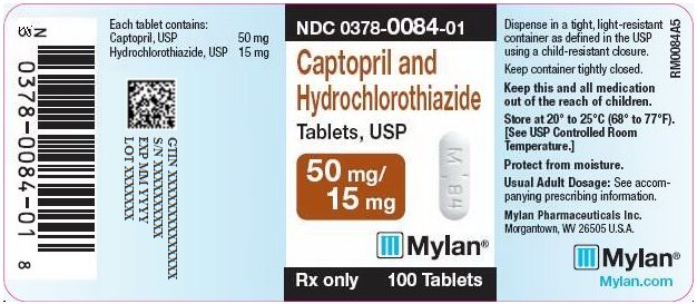 Captopril and Hydrochlorothiazide Tablets 50 mg/15 mg Bottle Label