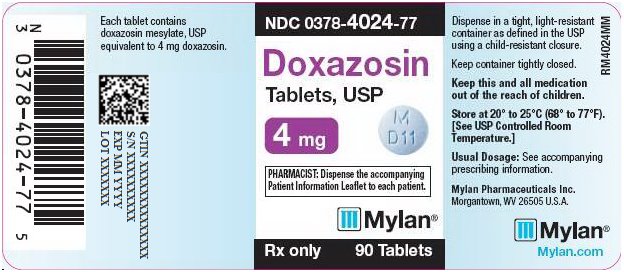 Doxazosin Tablets 4 mg Bottle Label