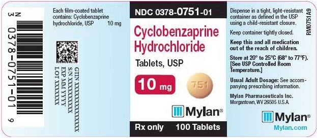 Cyclobenzaprin Hydrochloride Tablets 10 mg Bottle Label