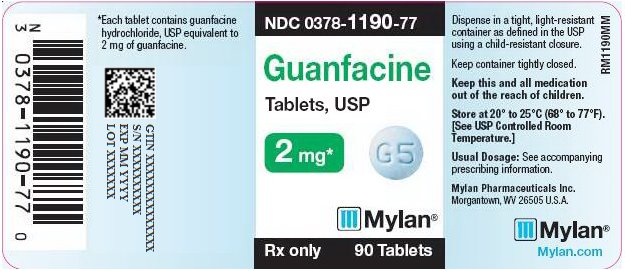 Guanfacine Tablets 2 mg Bottle Label