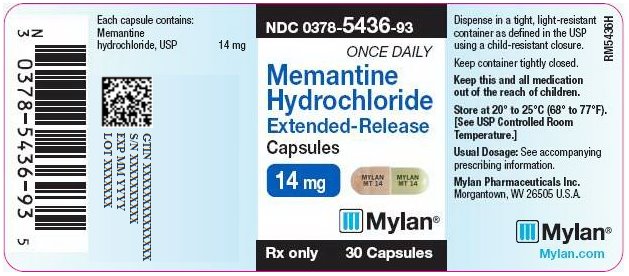 Memantine Hydrochloride Extended-Release Capsules 14 mg Bottle Label